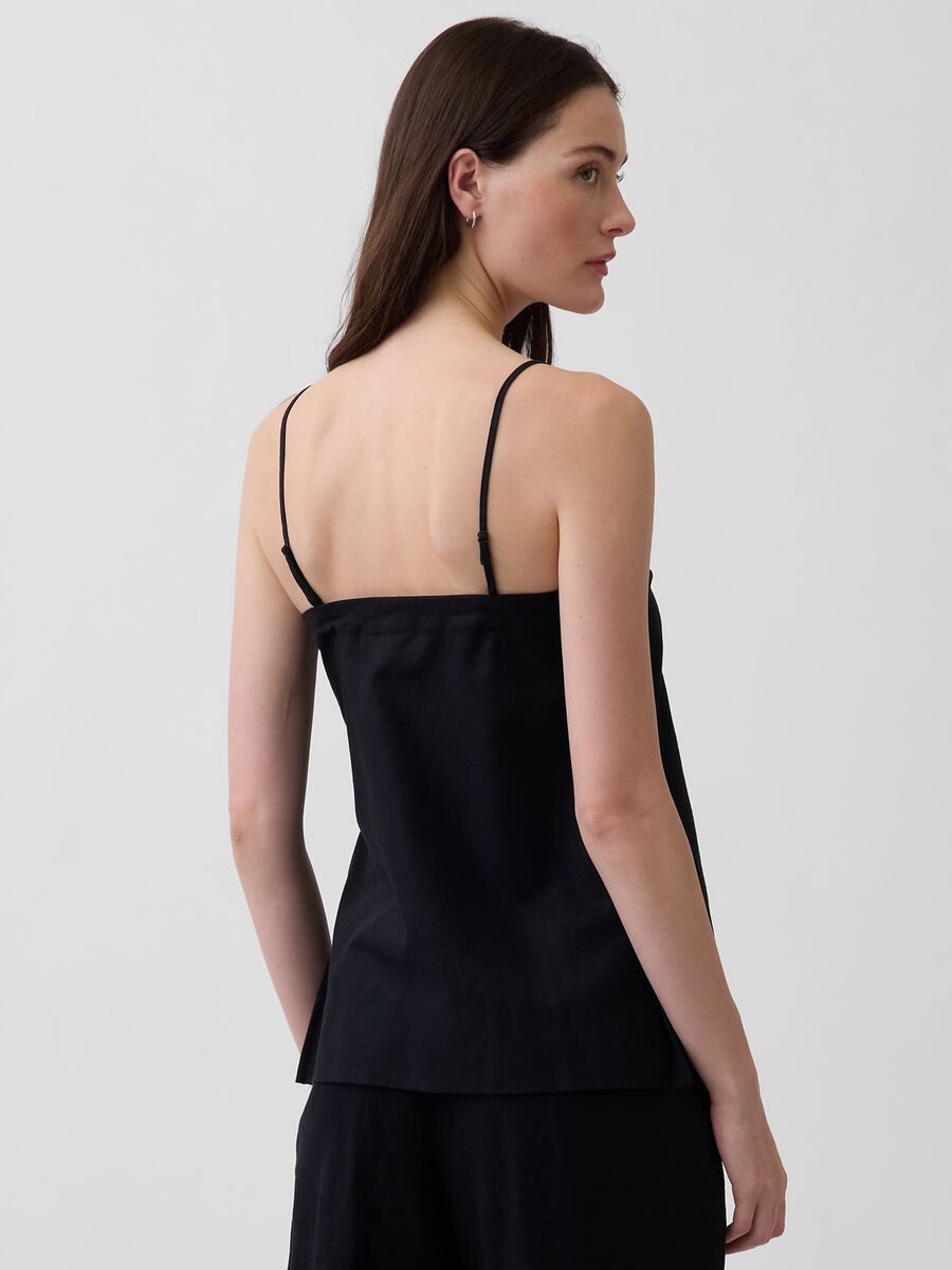 Linen-blend top with thin straps_1