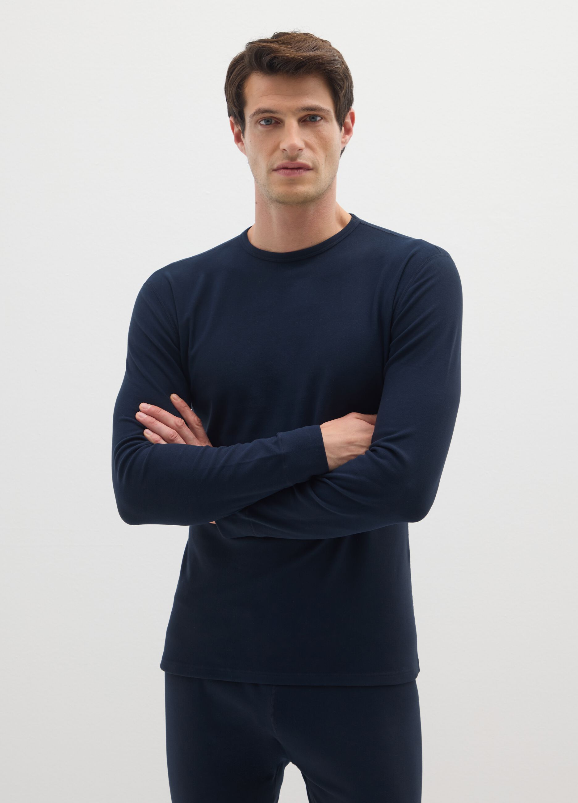 Blue long sleeve T-shirt regular fit