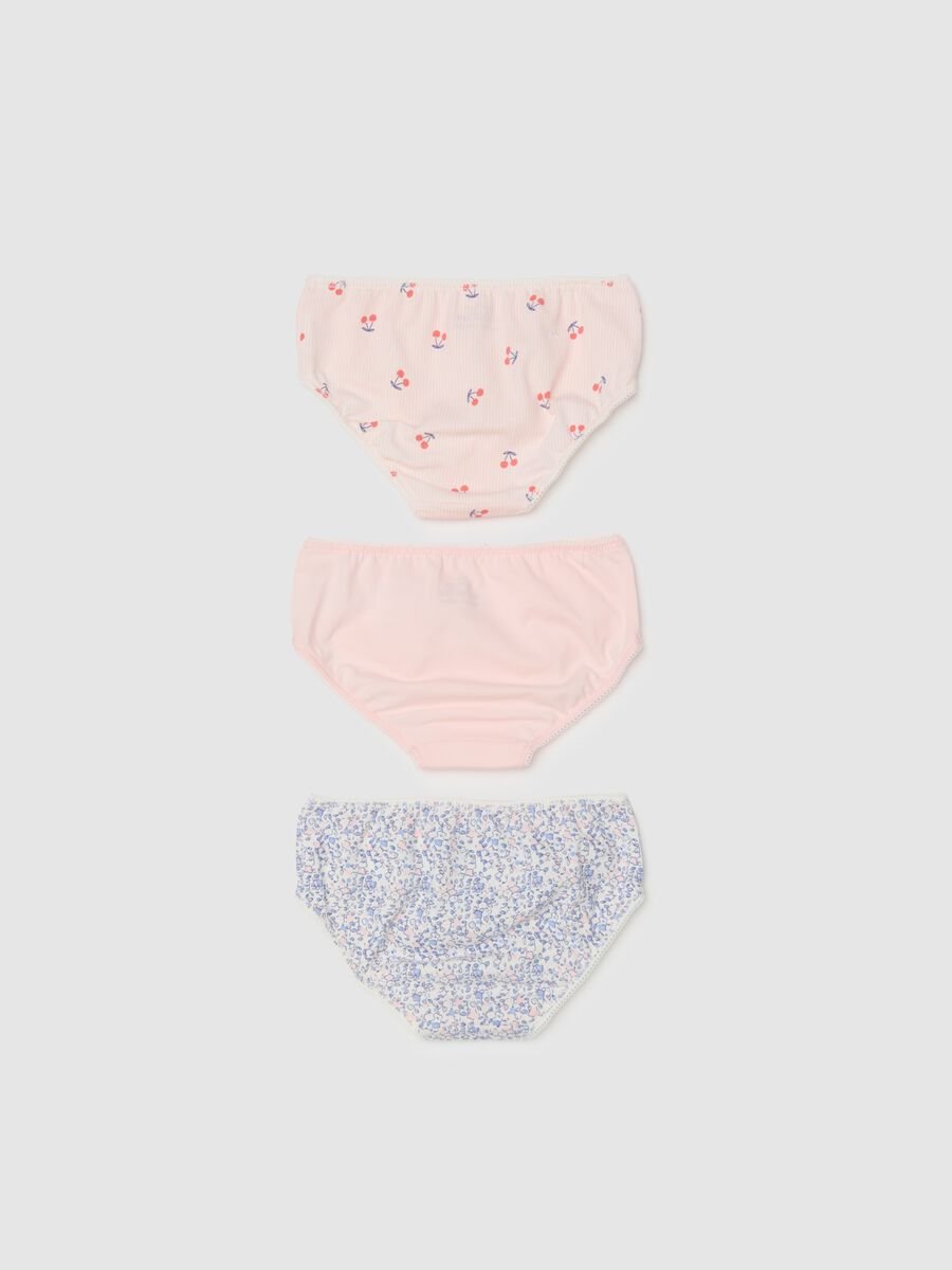 Three-pack multicolour cotton mix baby girl knickers with regular fit_1