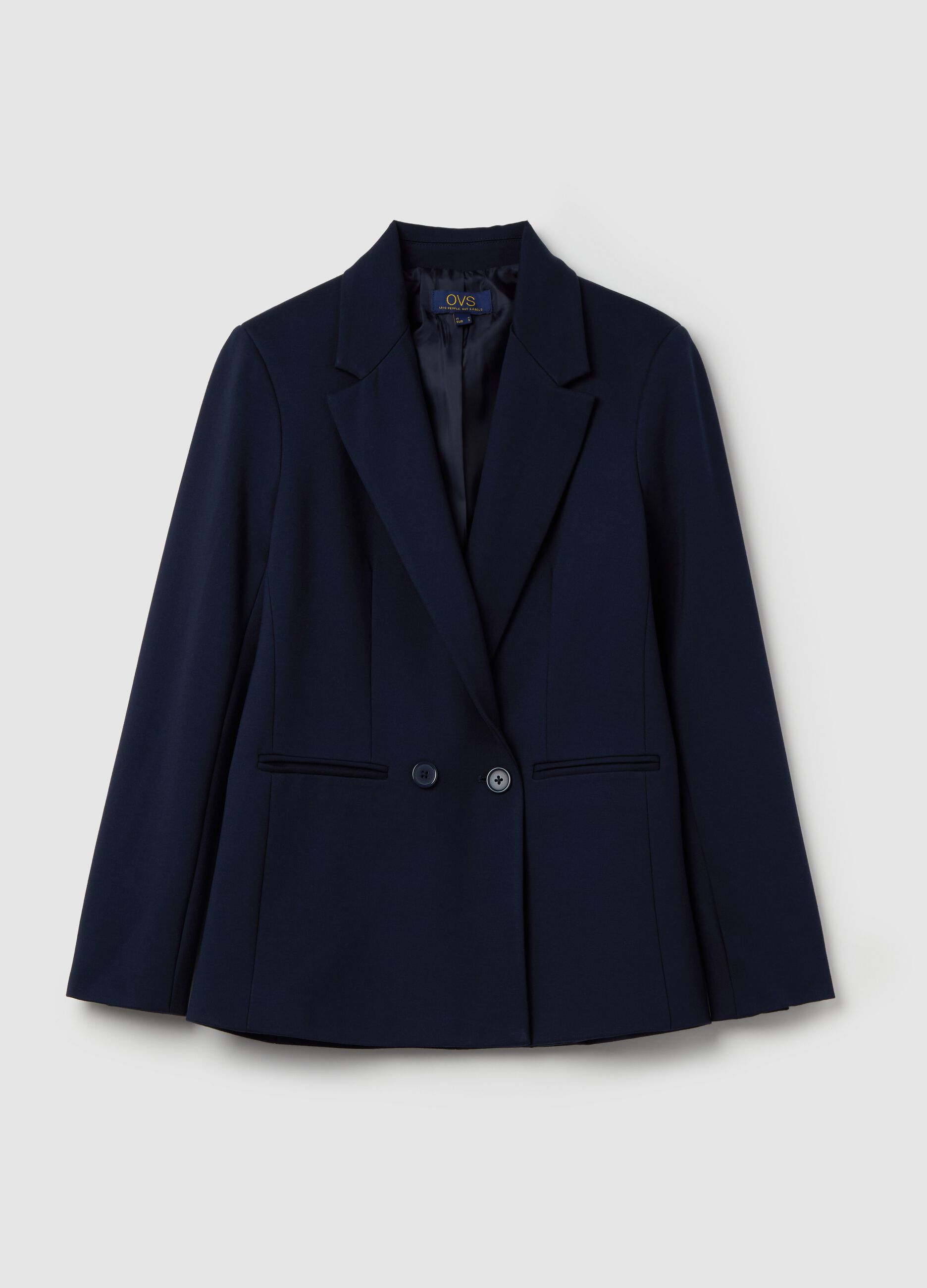 Double-breasted stretch blazer