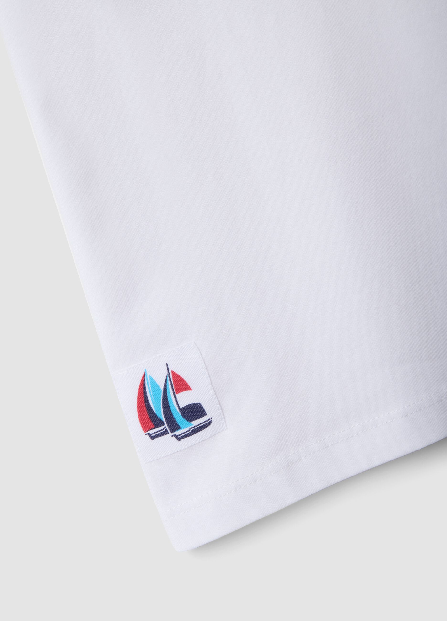 Kids&rsquo; white pure cotton T-shirt, oversized fit