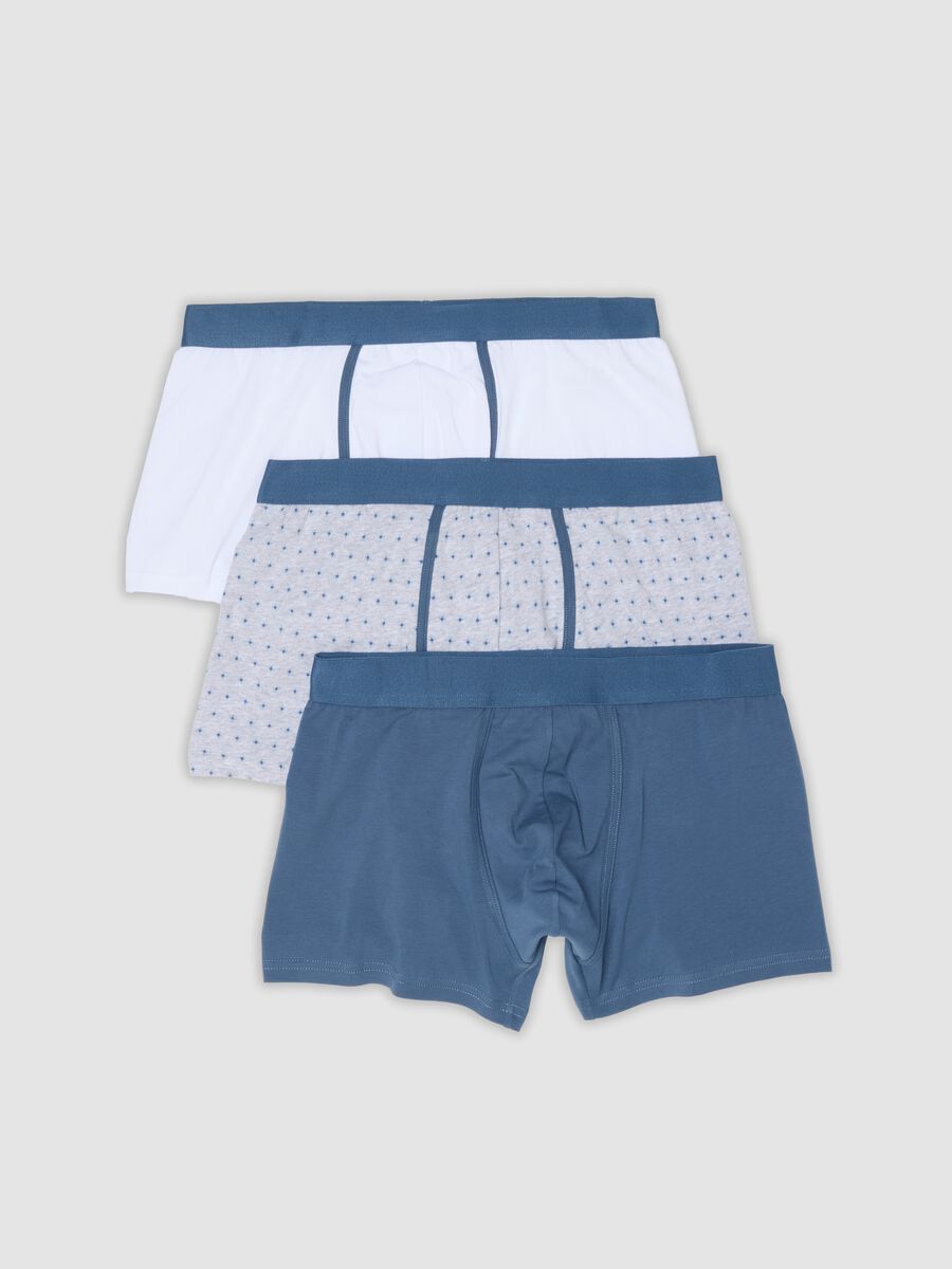 Tripack di boxer grigi in cotone organico elasticizzato a pois_4