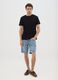 Men&rsquo;s grey denim slim fit shorts in 100% cotton_0