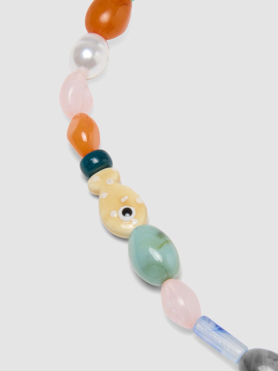 Adjustable Necklace with Multicolour Glass Stones_1