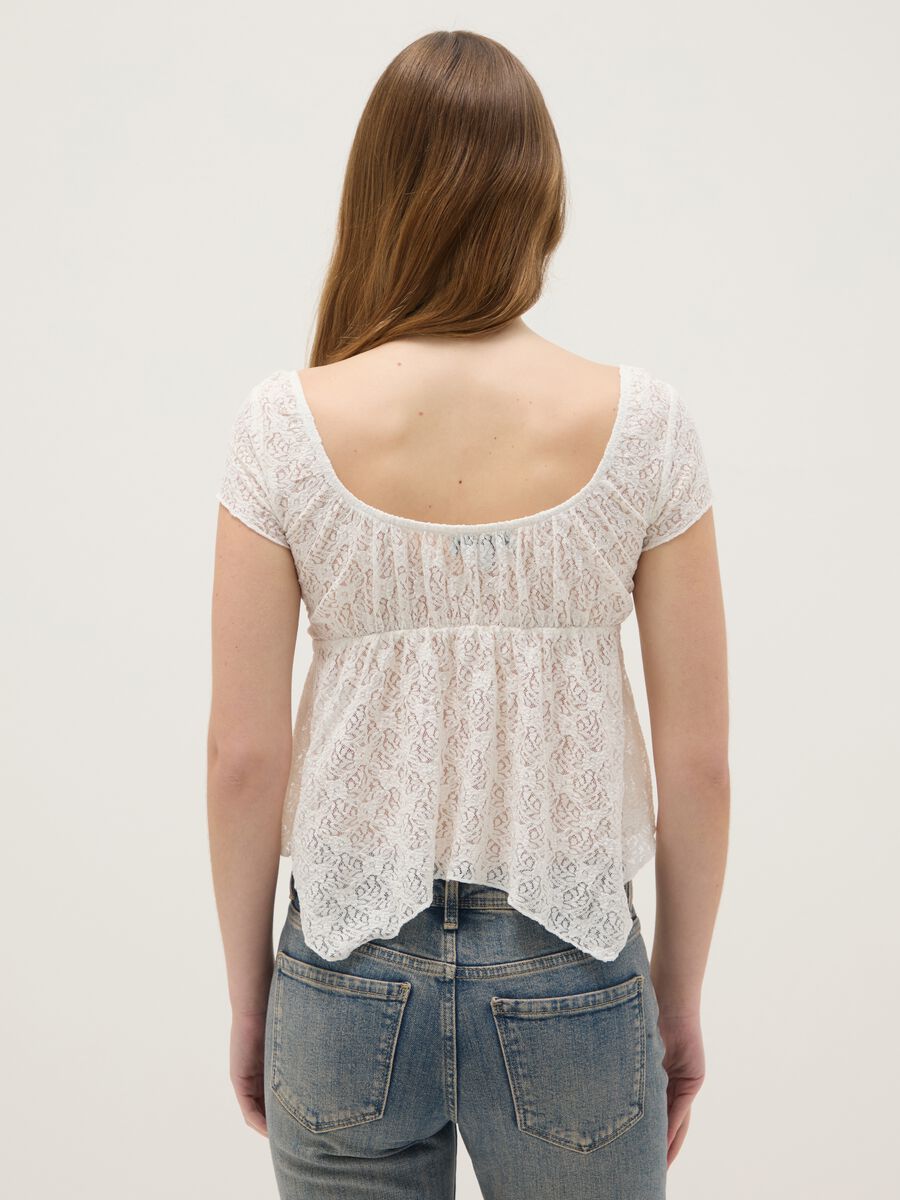 White lace t-shirt regular fit with bow_3