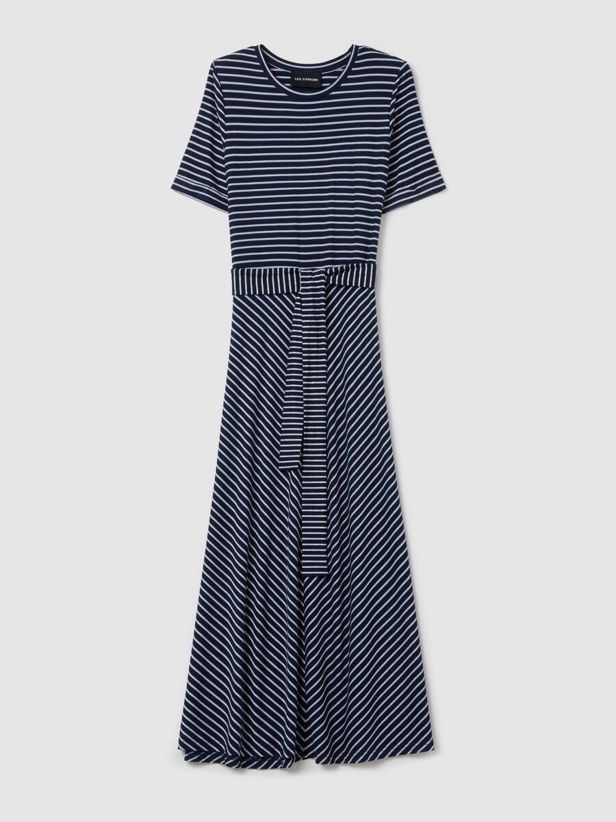 Striped dress in lurex with belt_4