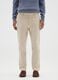 Beige chino trousers in slim fit stretchy cotton blend_1