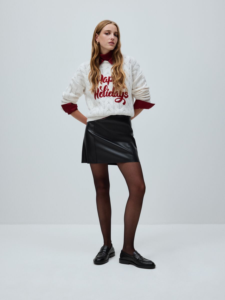 White Christmas Sweater Regular Fit with Writing_0