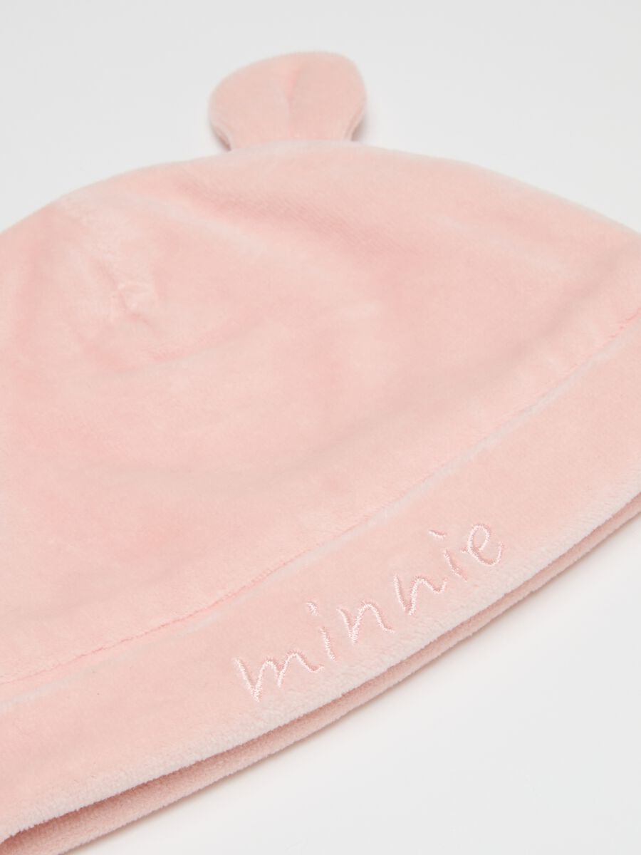 Baby Girl's Pink Cotton Blend Hat and Booties Set_2