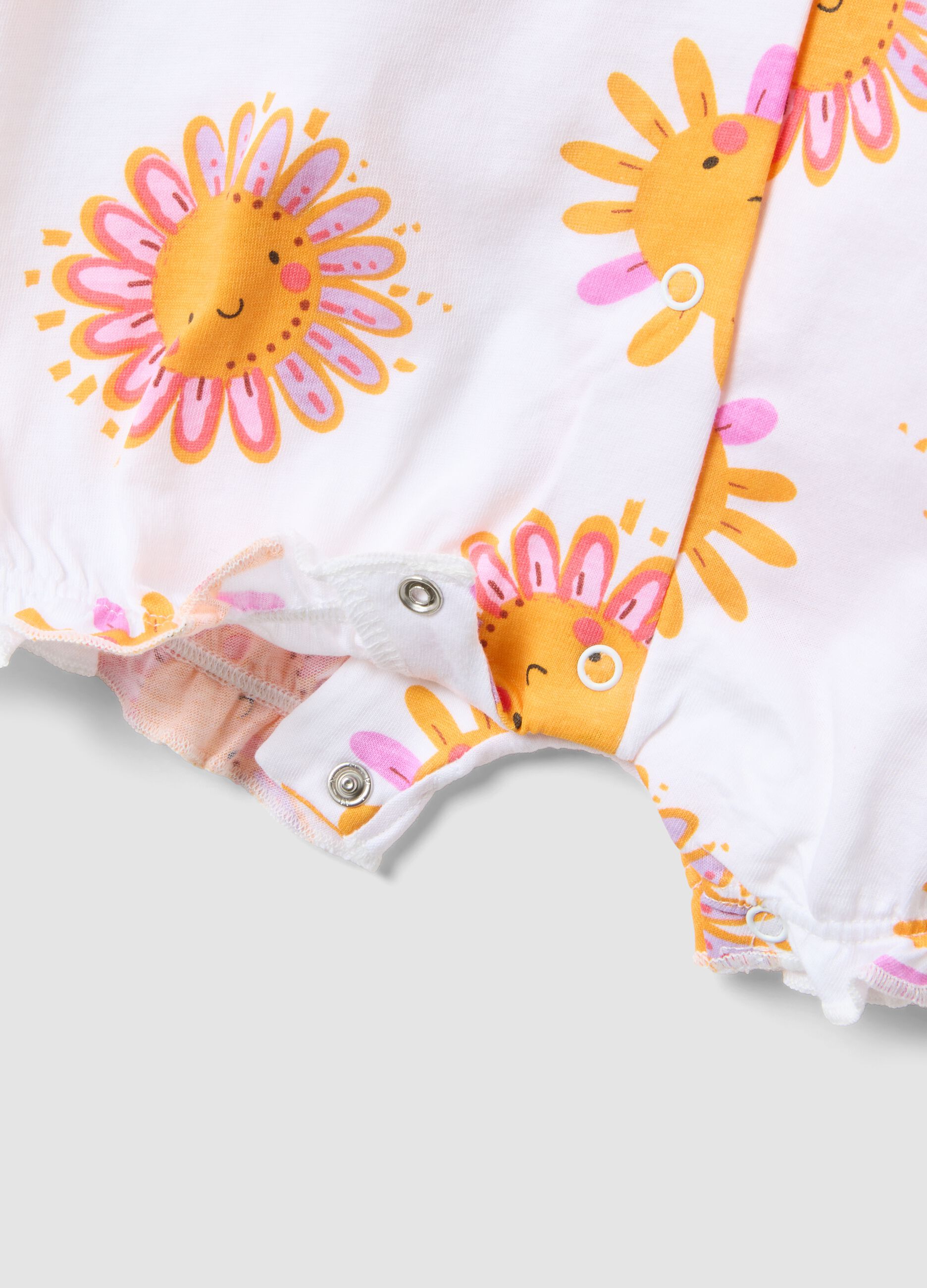 2-pack pink baby rompers in pure cotton