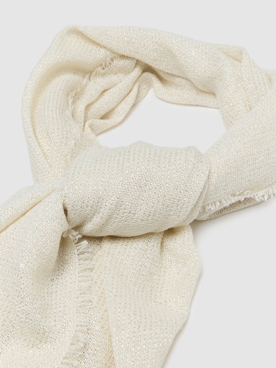 White Scarf with Metallic Details_1