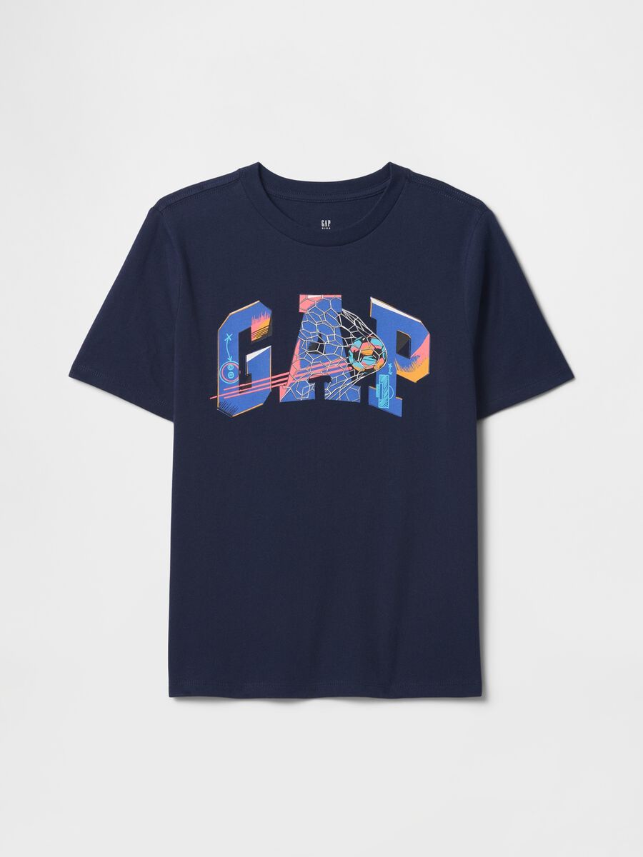 Blue T-shirt with colourful GAP design_0
