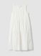 White sleeveless pure cotton broderie dress, regular fit_4