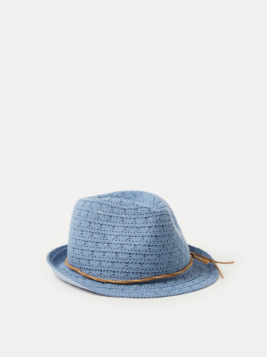 Trilby hat with openwork design_2