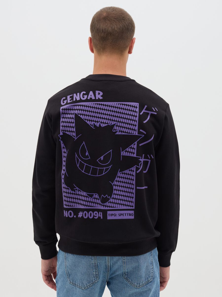 Black Hoodie with Gengar Manga Print for Men_3