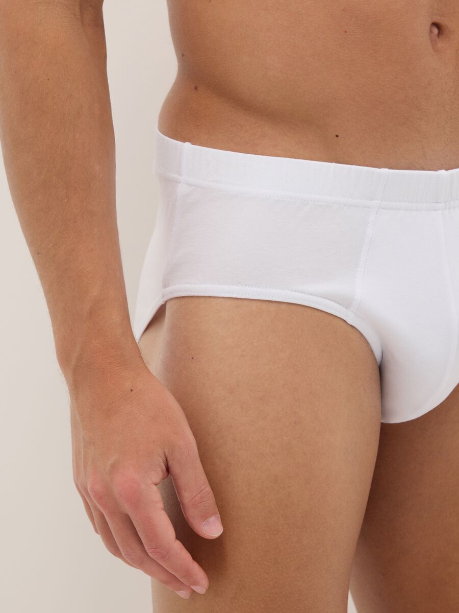 Multipack regular fit white cotton stretch briefs_3