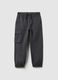 Grey cotton regular fit children's trousers_0