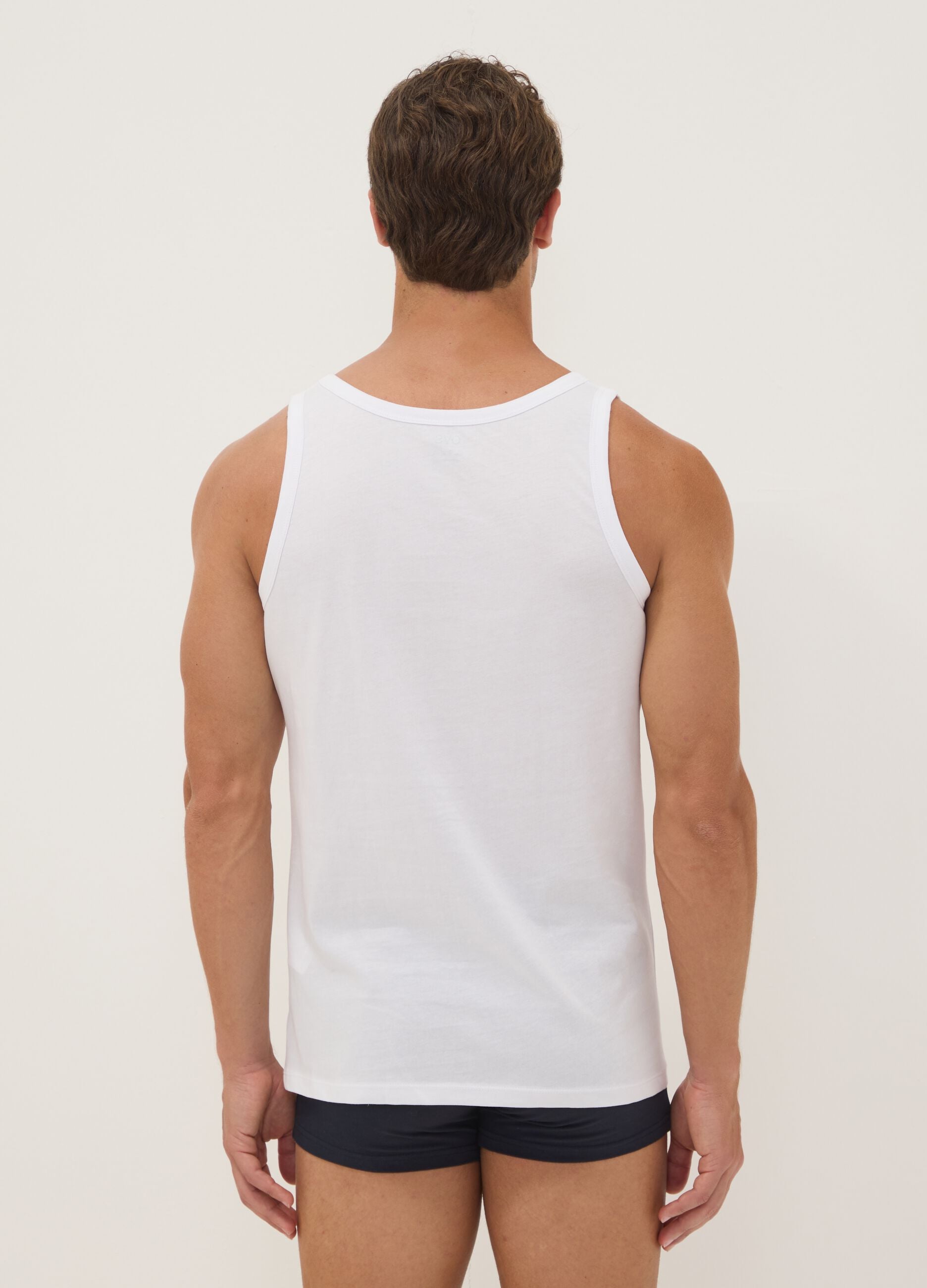 Three-pack of white organic cotton vests