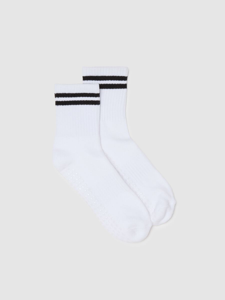 Calzini in misto cotone multicolor con bande_0