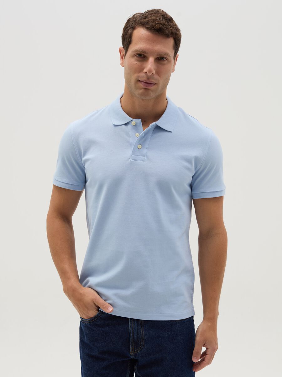 Slim-fit polo shirt in organic cotton_0