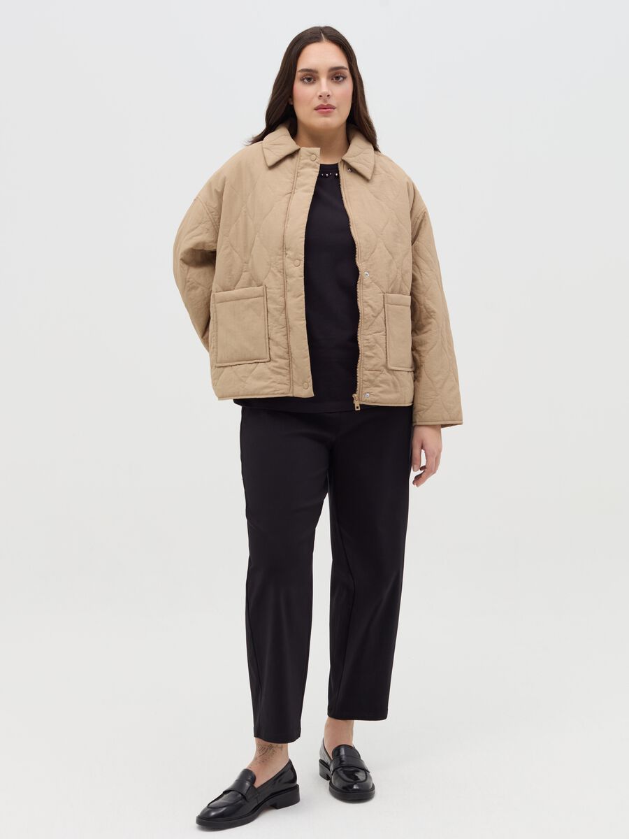 Curvy short quilted jacket with collar_1