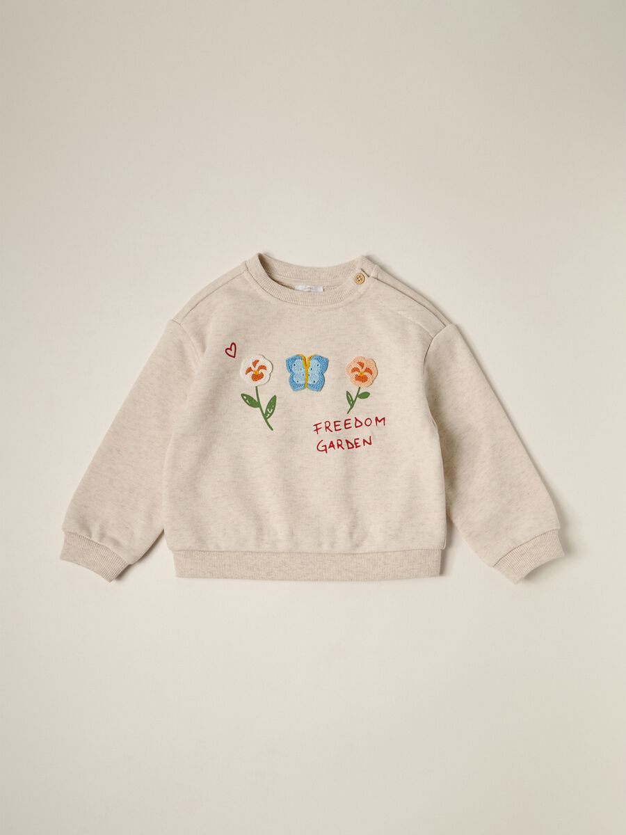 Felpa in french terry di misto cotone IANA neonata_0