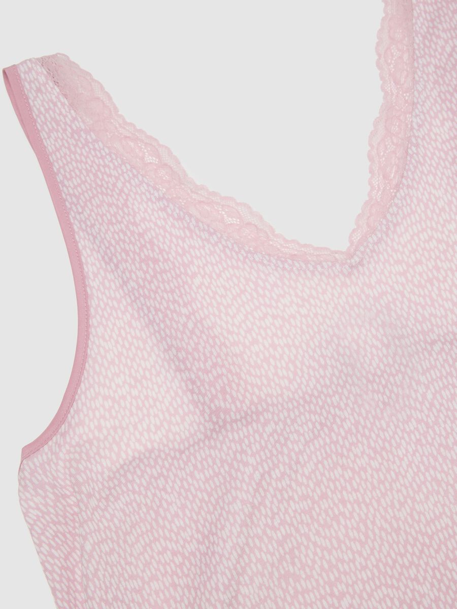 Pink pure viscose tank top with regular fit_1