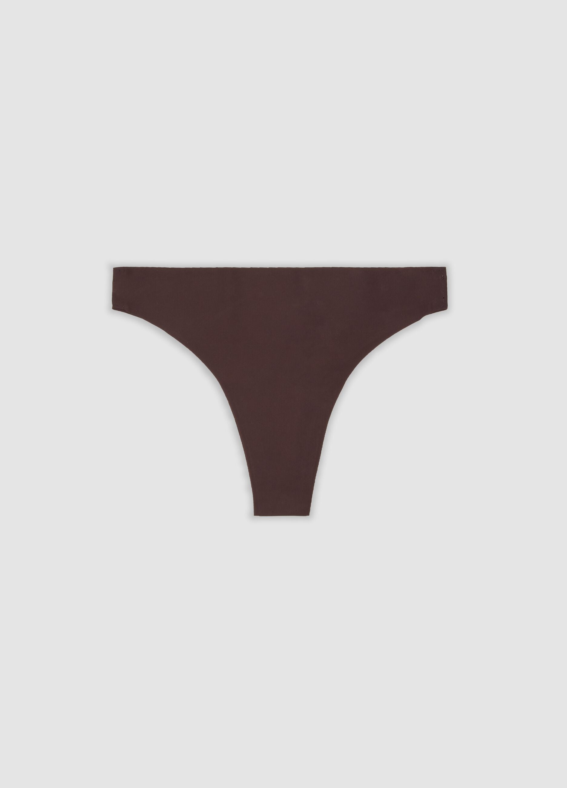 Slip brasiliana marrone in tessuto elasticizzato