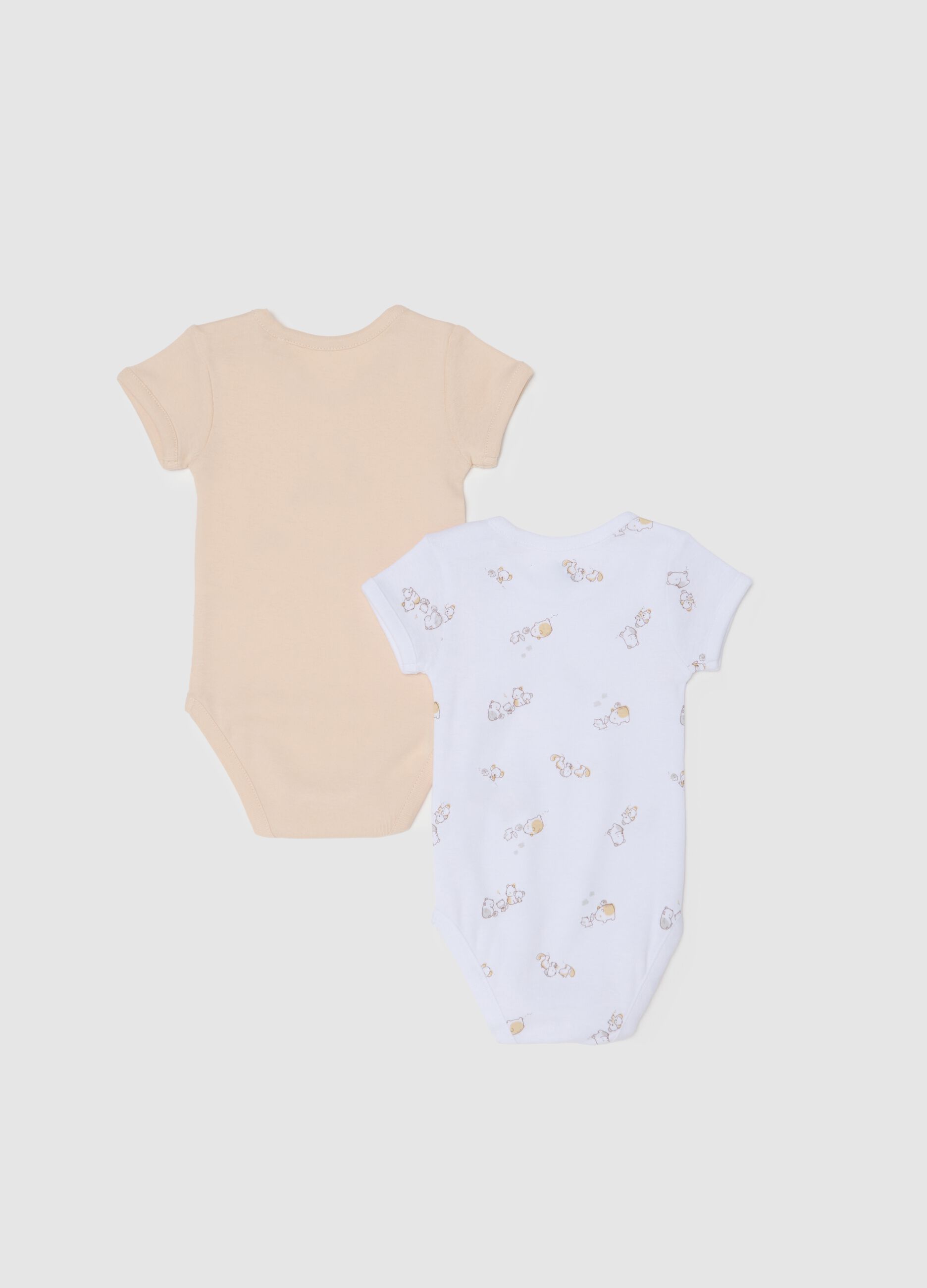Multicolour newborn bodysuit twin-pack in pure cotton