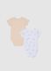 Multicolour newborn bodysuit twin-pack in pure cotton_1