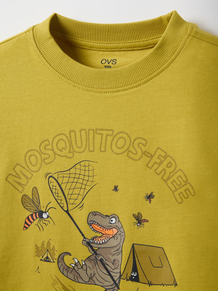 Yellow pure cotton children's regular fit T-shirt with print_2