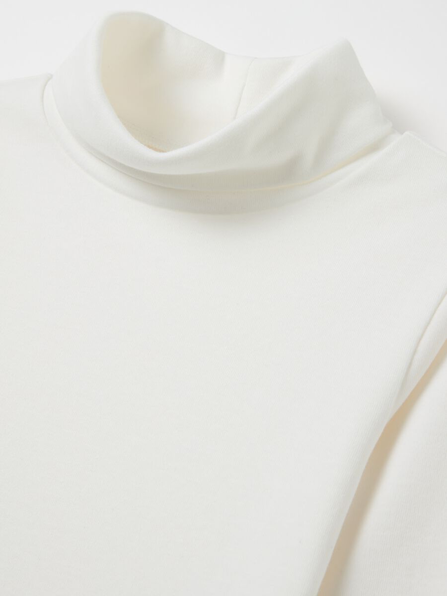 Cotton T-shirt with high neck_2