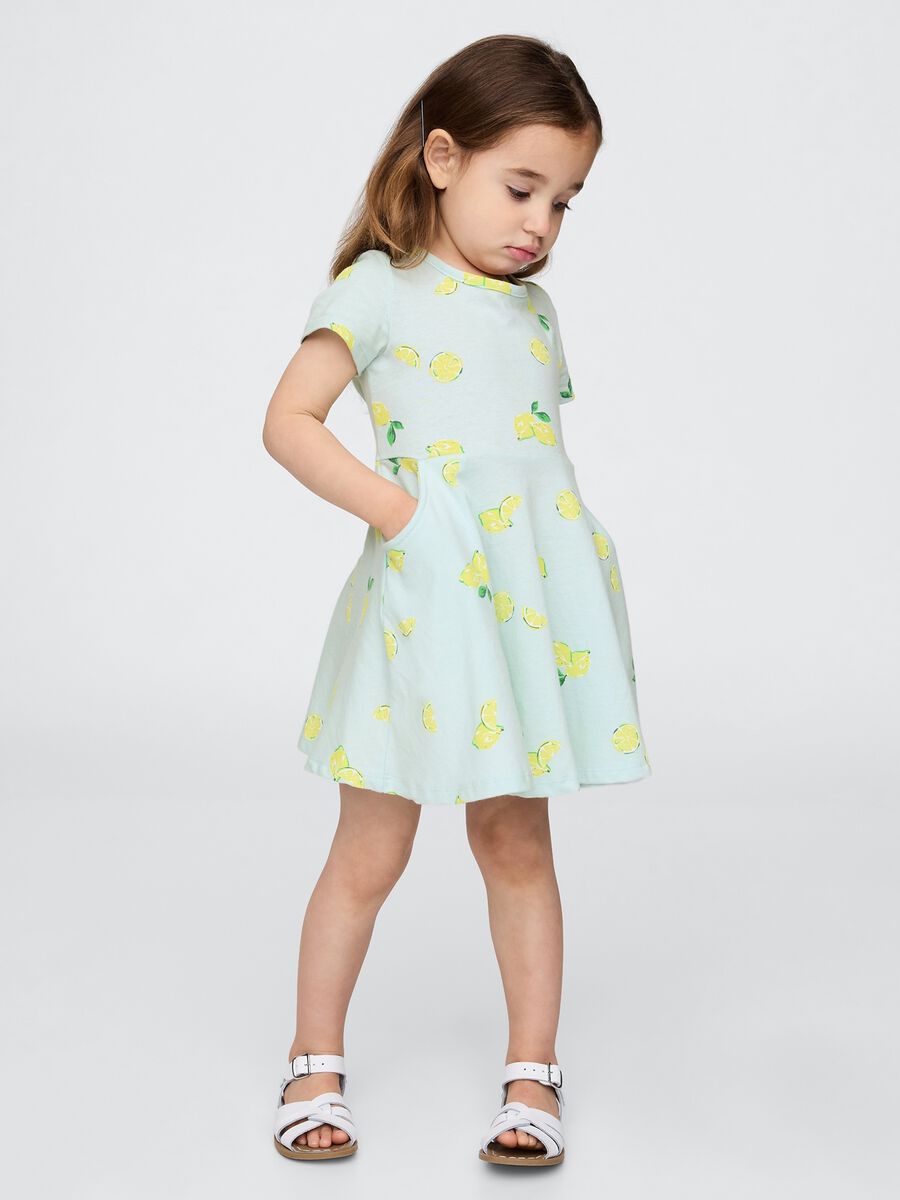 Floral Dress with Lemons for Girls_0