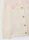 White regular fit baby cardigan with floral embroidery_3