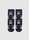 Blue Stretch Cotton Christmas Socks_0