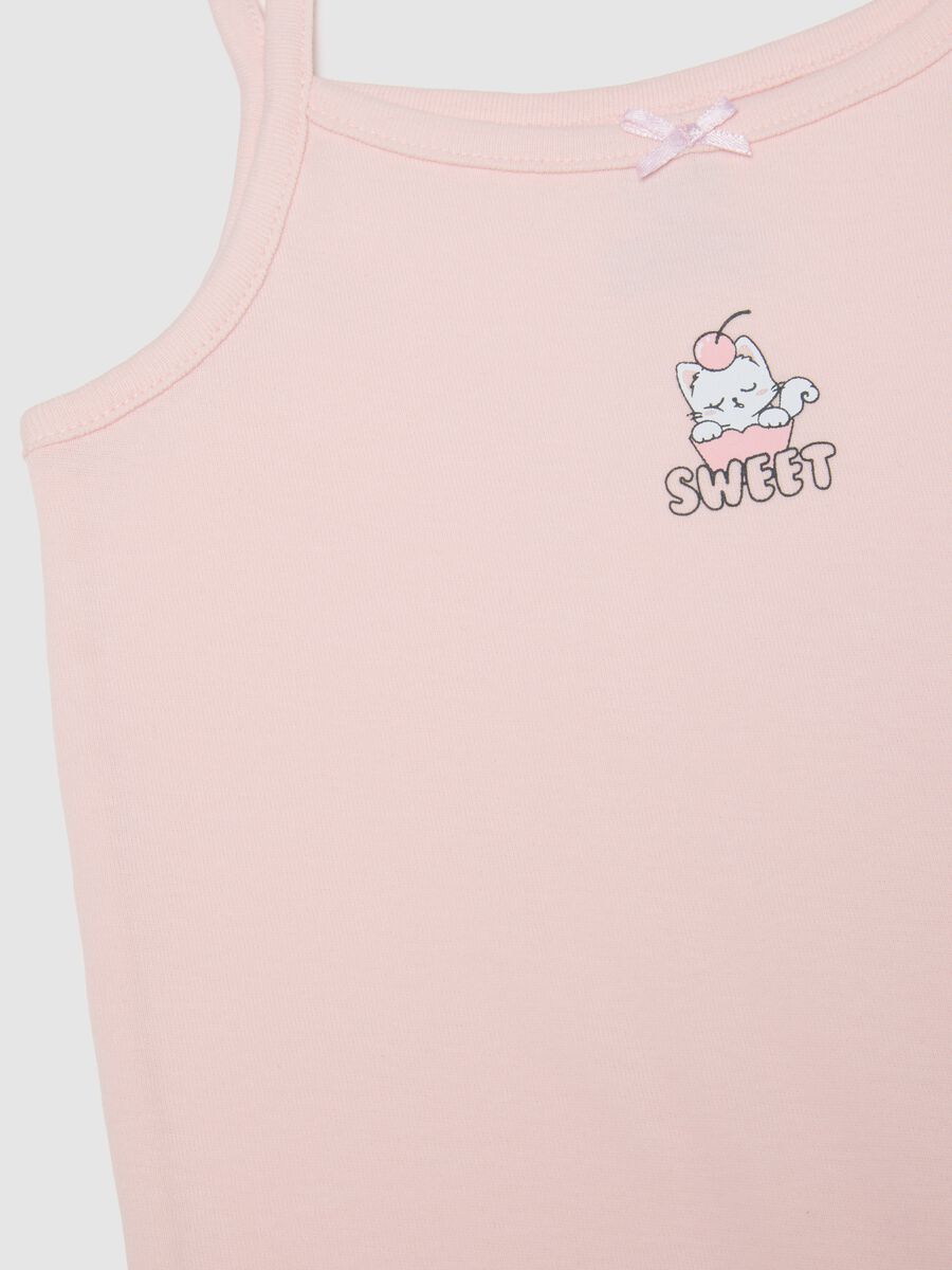 Two-pack girls' multicolour pure cotton tank tops, regular fit_3