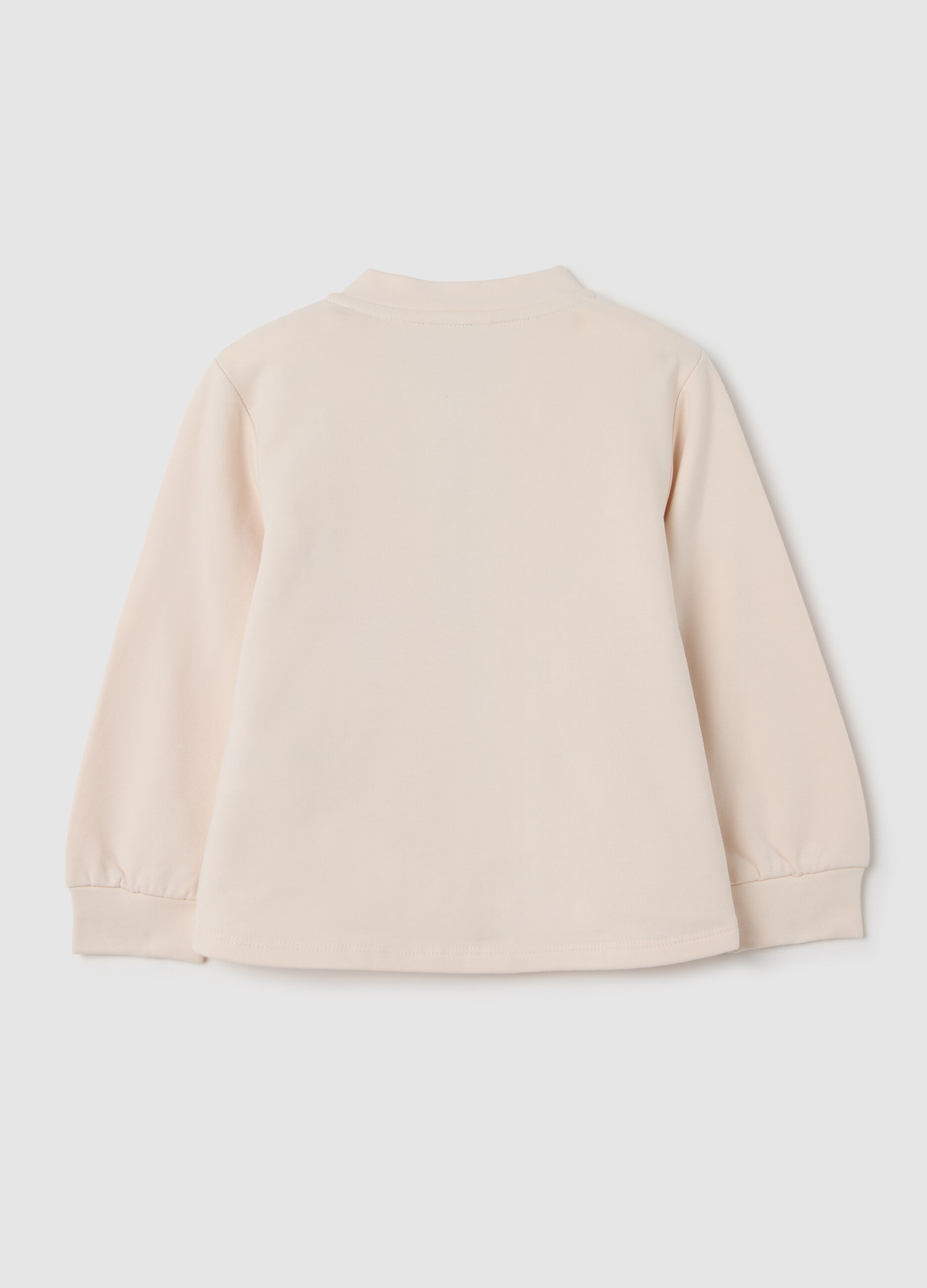 Felpa da neonata in cotone elasticizzato beige regular fit