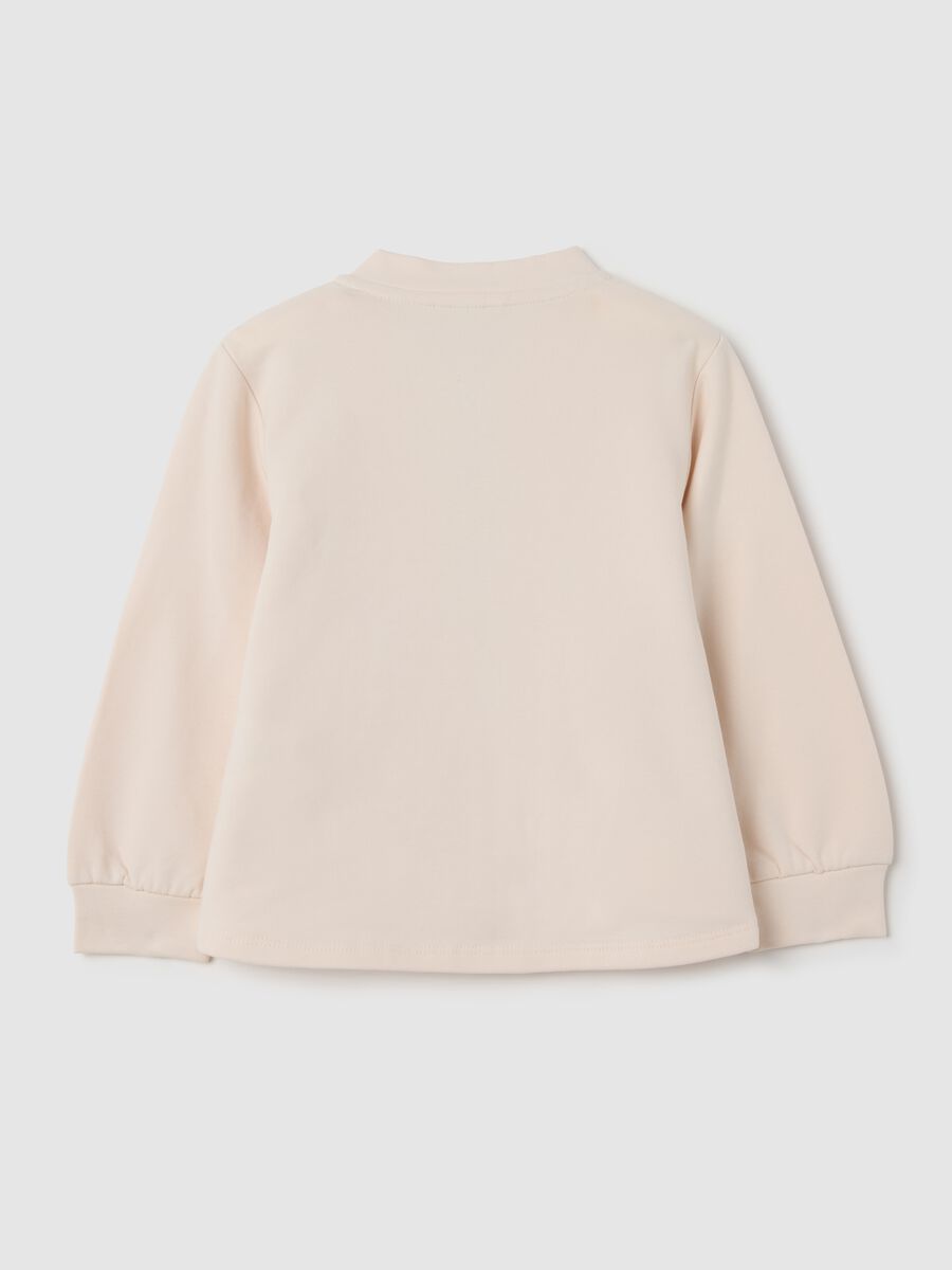 Felpa da neonata in cotone elasticizzato beige regular fit_1
