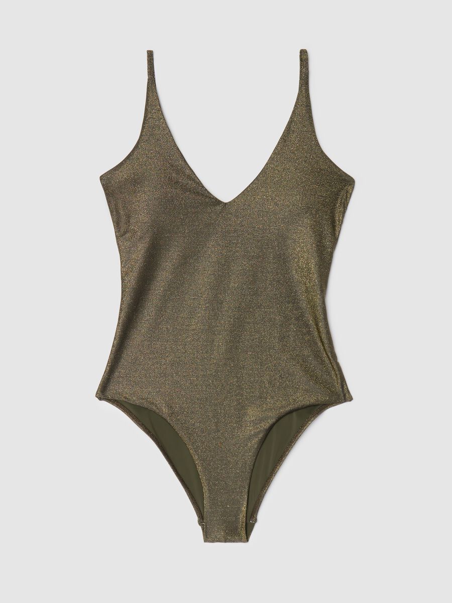 Green one-piece swimsuit in lycra with lurex_4
