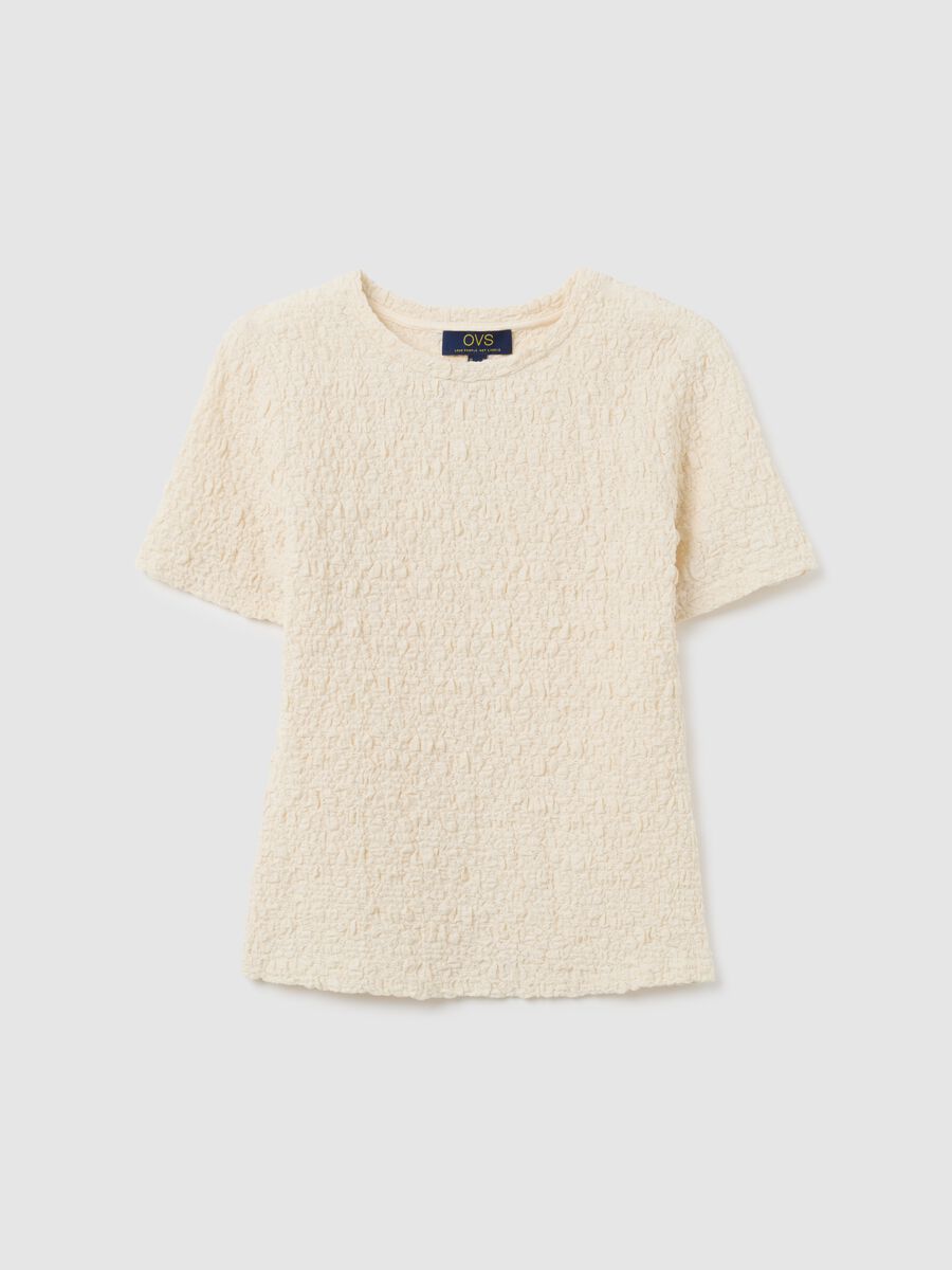 T-shirt in misto cotone beige regular fit_4