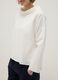 White regular fit stretch cotton blend jumper with wide neckline_3
