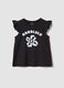 Black organic cotton tank top with frills_0