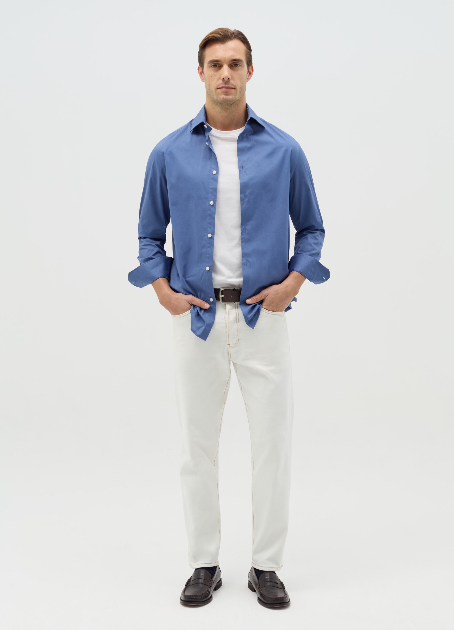 Jeans relaxed fit in cotone e canapa stretch