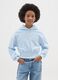 Blue cropped sweatshirt for girls in pure cotton regular fit_0