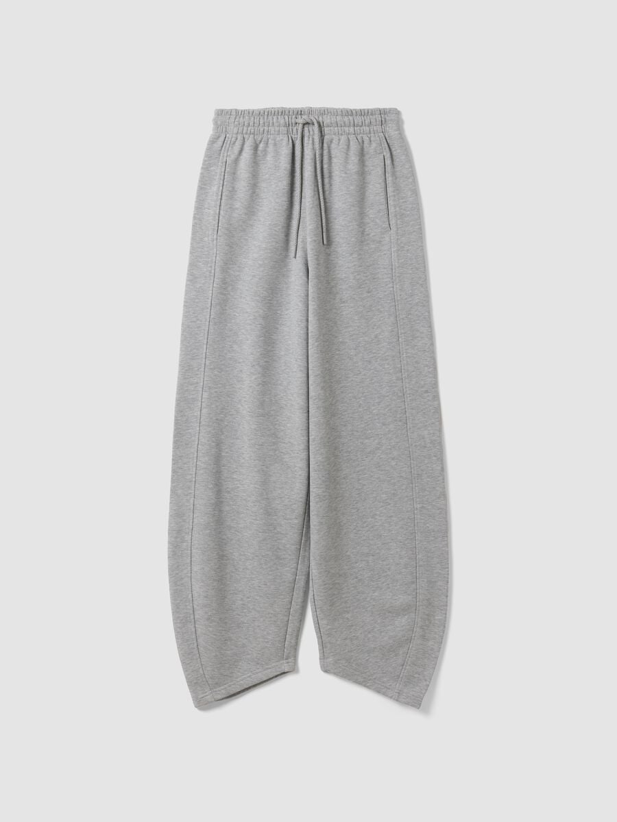 Jogger grigi in misto cotone barrel fit_0