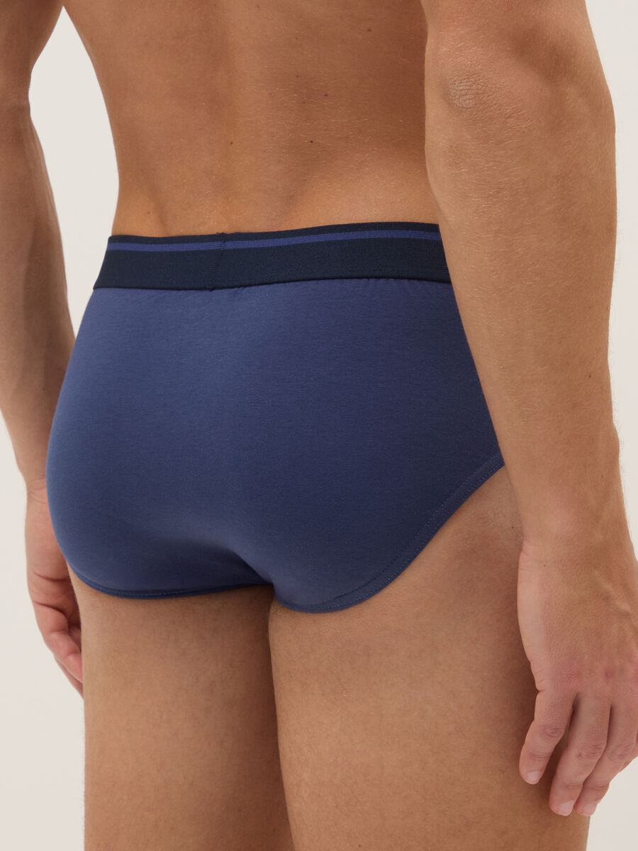 Tripack of blue stretch cotton briefs regular fit_2