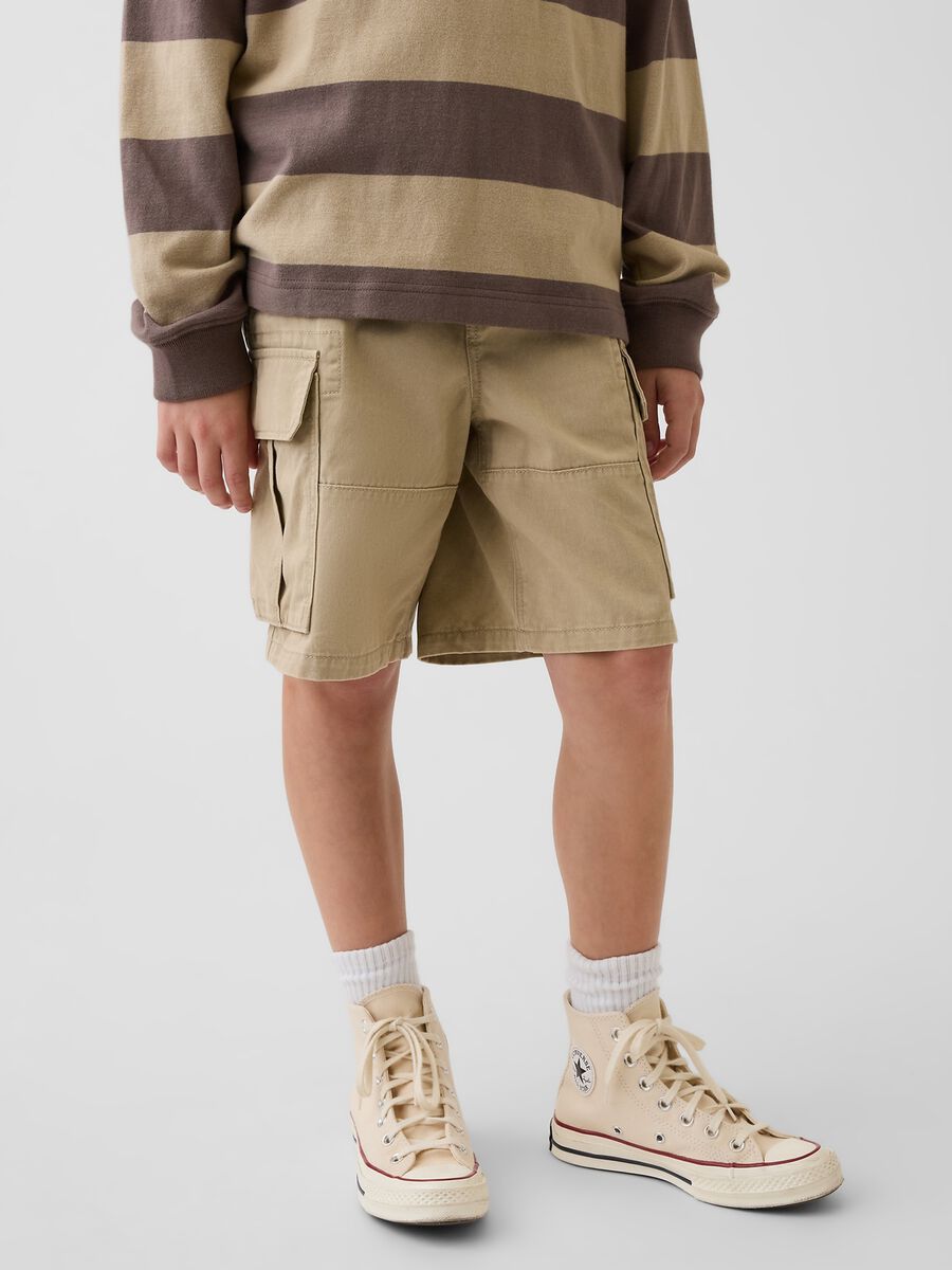 Shorts cargo in puro cotone_1