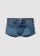 Blue stretch cotton denim shorts_4
