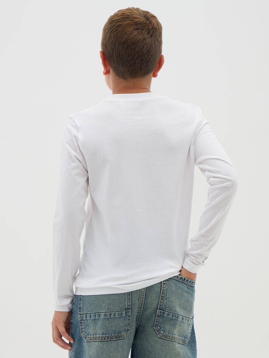 Boy's White Pure Cotton T-Shirt Regular Fit_2