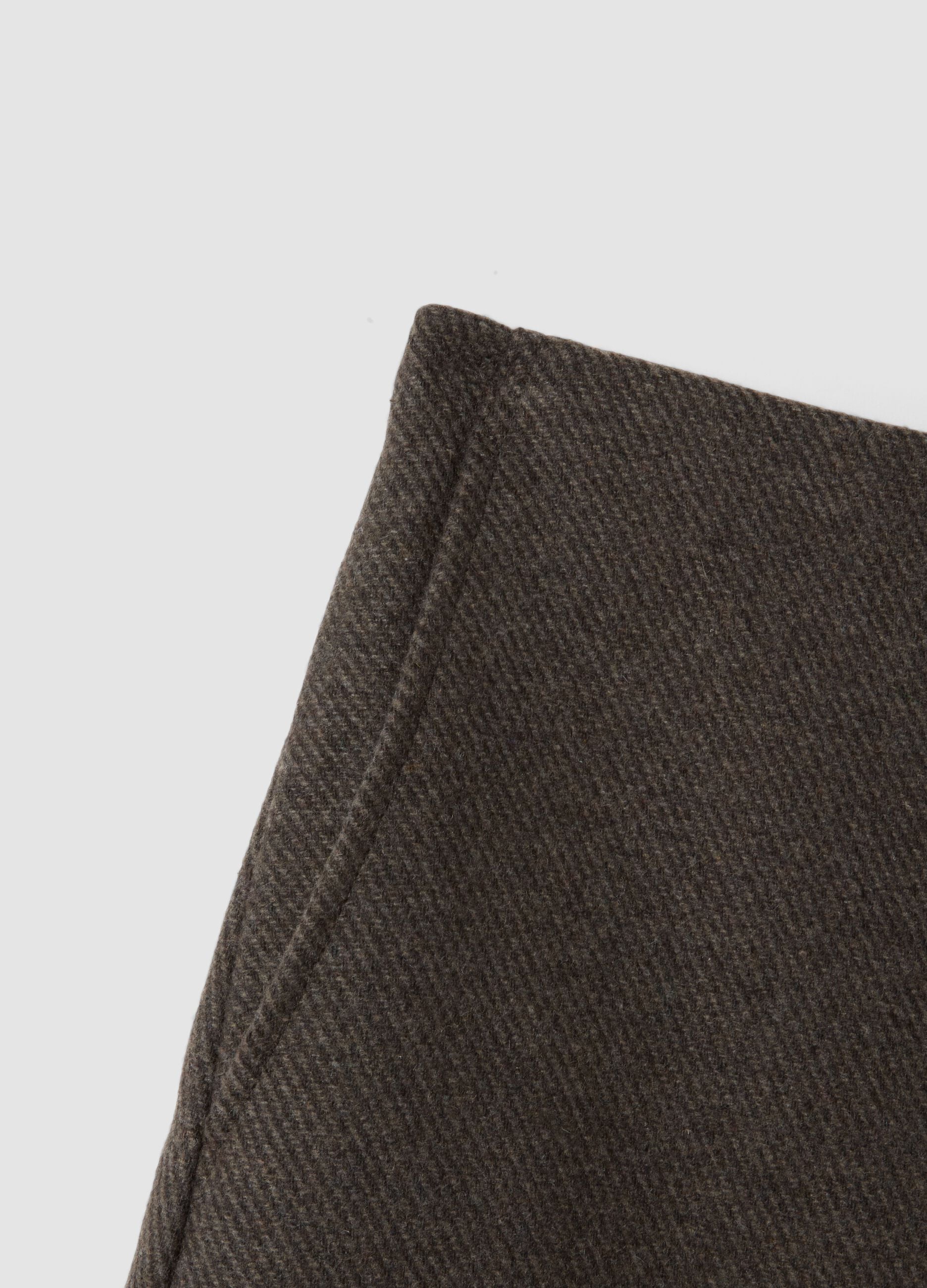 Brown wool and viscose-blend skirt